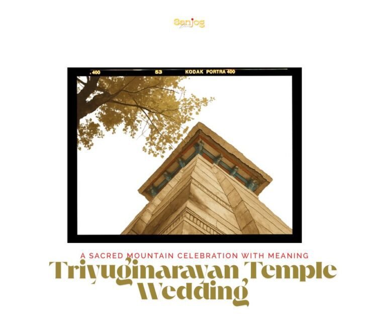 Sacred Triyuginarayan Temple wedding photography by Sanjog Diaries